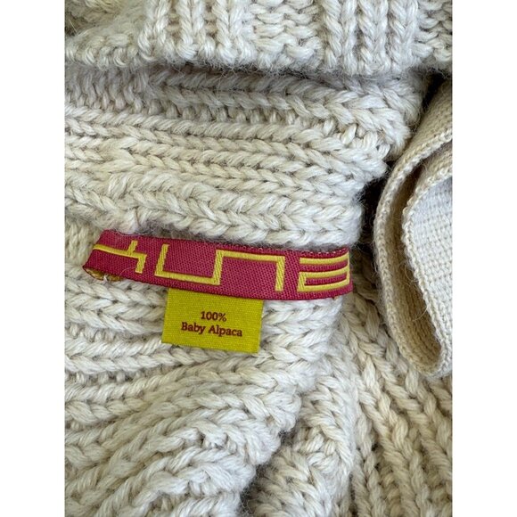 Kuna 100% Baby Alpaca Womens Hat Cream Cable Knit Ties Soft Cozy main image 4